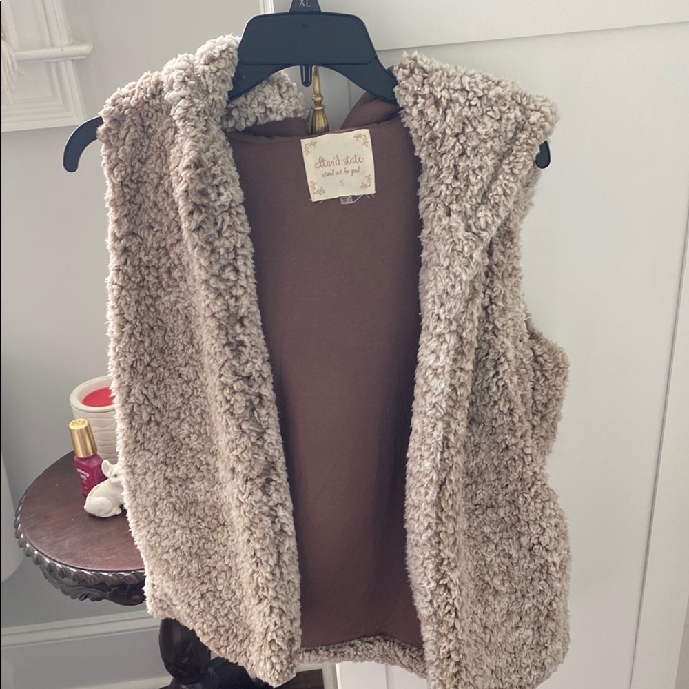 Altar'd State Tan Sherpa Vest